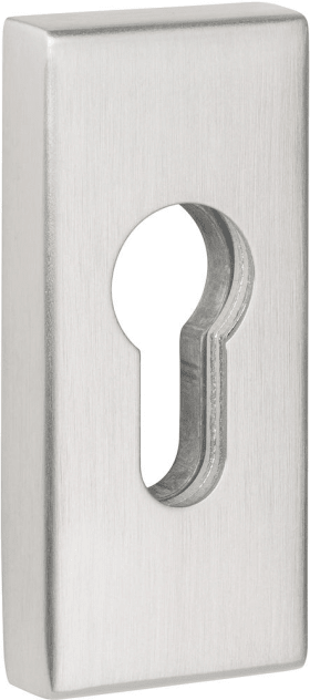 Hermat Schieberosette 2076.S/KANT,eckig, PZ,10mm, edelstahl