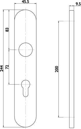 Hermat FS Langschild 2002.U innen,oval,PZ 72,F3 PVD-beschichtet