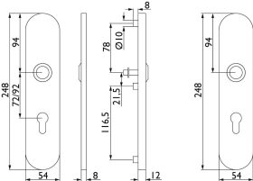 Hermat SI-DRG 1901/2091,LS ov.,12mm,ES1/PZ 92/8,w ähnlich RAL 9016,TS60-80