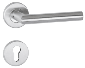 Hermat Wechselgarnitur 1802 BASIC 02 Klasse 4 mit Rosetten 2073 M und festem Knopf 3126 GK Edelstahl matt