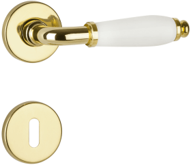 Hermat Drückergarnitur 1157/2074,Ros.,rd.,BB,8,ms.pol./Porz.ws.