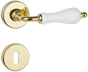 Hermat Drückergarnitur 1038,Ros.,rd.,BB,8,ms.pol./Porz.ws.,TS 38-42