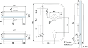 Hermat Ganzglastürschloss 6033.R,PZ,10mm,DR,F1,FlüFA