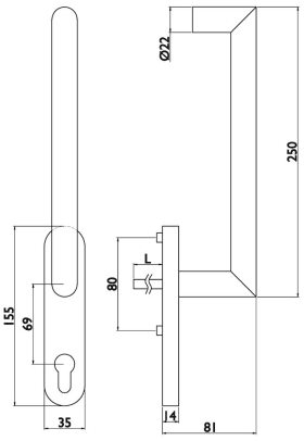 Hermat Handhebel BASIC 08 1808.N HSG.GT,Stand.,auß.,PZ,ov.,10,ER