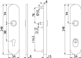 Hermat Schutz-Langschild Ö2091.KSH/EN2 ov.,ES1,ZA/PZ 88/8,ER matt,TS 35-55