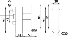 Hermat Fenstergriff BASIC 02 1802.T/DKSI,abschl.,ov.,7/42,gl.,ER