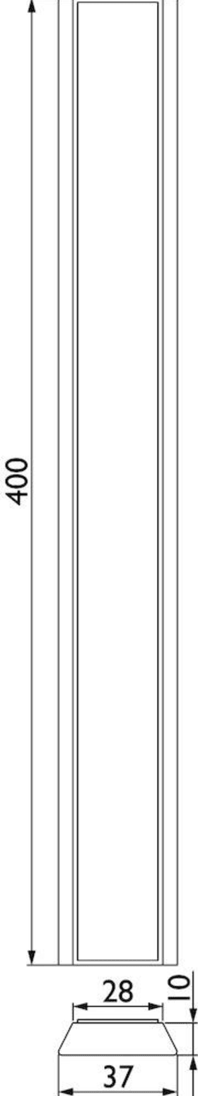 Hermat Stoßgriffpaar 8086.SKLx37/28x10,L 400,ER-Optik