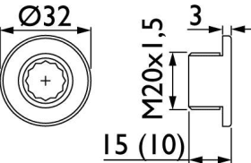 Hermat Drückerrosette 2401,rund, 3mm,class.black