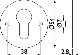 Hermat Schlüsselrosette 2636.FL,rund,PZ, 2,8mm,TS 38-45,class.black