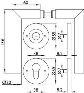 Hermat Wechselgarnitur 18024/2073.MI,Ros.,rd.,PZ,8,DL,cl.black PVD,TS 37-48