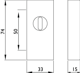 Hermat Schieberosette 2076.KS/KANT,eckig, PZ- ZA,15mm, ähnlich RAL 9005