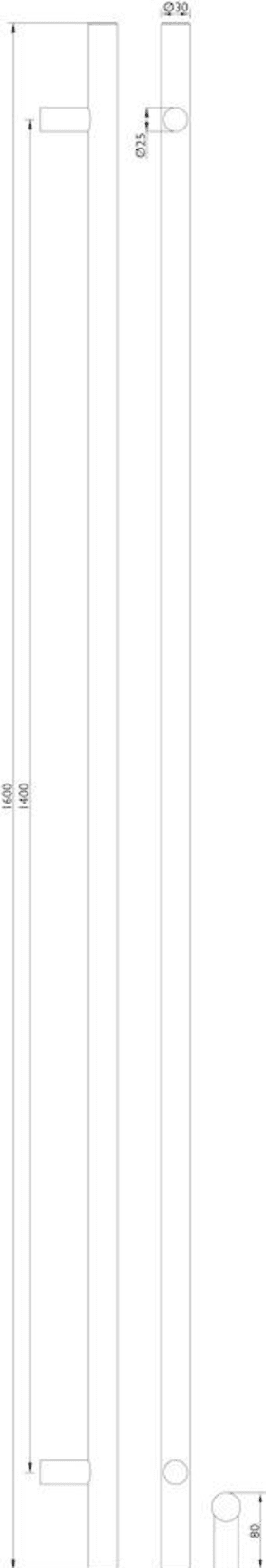 Hermat Stoßgriff 8000,BA 1.400x30,L 1.600,cl.black