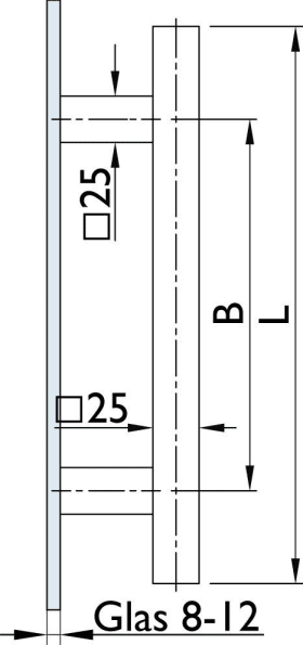 Hermat Stoßgriff 8031,BA 900x25x25,L 1.200,cl.black