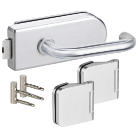 GLASTÜRSCHLOSSS.VENEZIA 6011/6315/1801/ UV HZSZ OL 60.M.3TLG.BÄND./RT./DRÜCKERP.