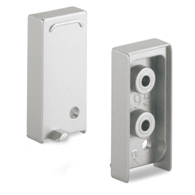 Endkappe Capris, L 10 mm, B 21 mm, H 46 mm, Aluminium Optik