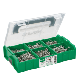 SPAX Montagekoffer L-BOXX Mini, 4CUT, WIROX , 700 SK Schrauben + 3 SPAX Bits T-Star plus