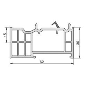 TÜRSCHWELLEN UNTERPROFIL TSUK 6230RC 62X30MM 450CM
