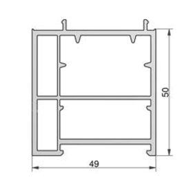 TÜRSCHWELLEN UNTERPROFIL TSUK 5049 50 MM PVC GRAU