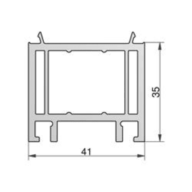 TÜRSCHWELLEN UNTERPROFIL TSUK 4135 35 MM PVC GRAU