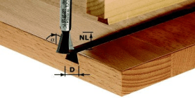 FESTOOL GRAT-/ZINKENFRÄSER M. VORSCHNEID HWS8D14,3/13,5/15° 14,3X13,5 15° 490990