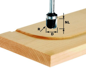 FESTOOL WASSERRINNENFRÄSER HW HW S8 R5 16 X 25 X 65 MM R 5 MM 490981