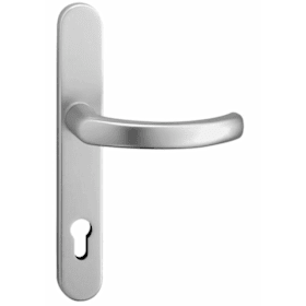 Dieckmann Alu-Rahmen-Drücker-Garnitur, SKG, Serie Kronos, 8mm VKT, 92 ZA,, 2201/545 F01 Verpackung Gerdes