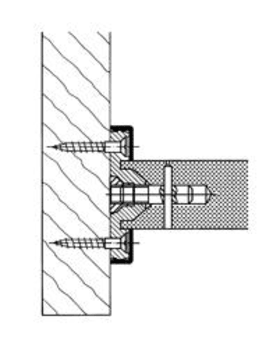 HEWI Bef.-Art, einseitig, Griffe ø33 mit Rosette ø70mm reinweiß 