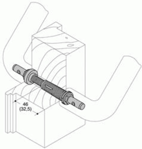 HEWI Bef.-Art RT-Griffe, paarweise, TS 55-70mm 
