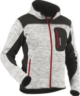 BLAKLÄDER Damenstrickjacke mit Sofshellverstärkung, grau melange-schwarz