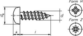 BLECHSCHRAUBEN 2,9 X 22 MM ZK VZ (HP-VE=1000 ST.) DIN 7981