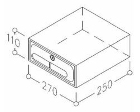 BRIEFKASTEN 675-250 MM WEISS 