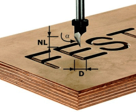 FESTOOL SCHRIFTENFRÄSER HS S8 D11/60° 11 X 9,5 X 55 MM ALPHA 60° 491002