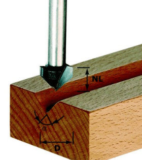 FESTOOL V-NUTFRÄSER HS S8 D11/9,5/60° 11X9,5X50MM ALPHA 90° 490997