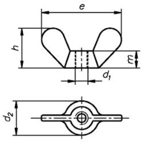 FLÜGELMUTTERN M 10 MS DIN 315 