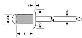 GESIPA BLINDNIET ALU/STAHL STANDARD FLACHRUNDKOPF 5,0X 6MM 1433500 630 0901