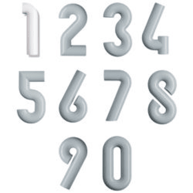 HEWI Hausnummer, Ziffer 8 D=33mm, H=167mm tiefschwarz 