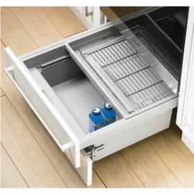 Großraumauszug für Herdunterbau InnoTech Atira, Sockelhöhe 100 mm, silber