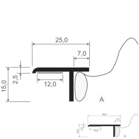 KA-PR 40X15MM SK LG 6M CREMEWEIß NASE VE:60 M 078274 20