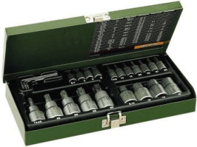 PROXXON STECKSCHLÜSSEL-SATZ TX 1/4 + 1/2 24-TLG. 23102
