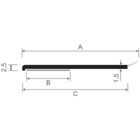 ROLLE FLACHPROFIL 50X2,5/1,5MM WL SK CREMEWEIß VE:150 M 0785025 WLR 20