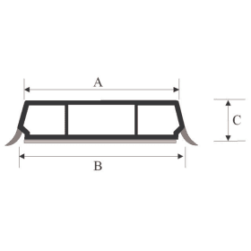 TRAPEZ-SPROSSE 23MM SK LG 6M 2 LIGRAUEN WL VE:60 M 078654 G 03