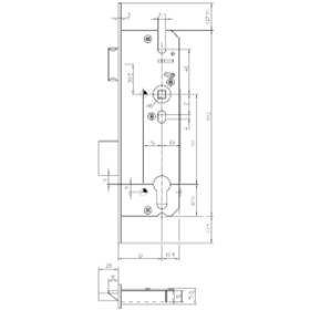 Rohrrahmen-Einsteckschloss 49N-PZW/35-16-K-31-B