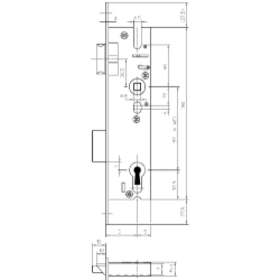 Rohrrahmen-Einsteckschloss 28-PZW/35-24-K-31-B