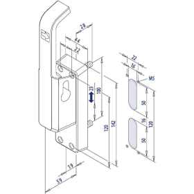 TÜR-TREIBRIEGEL 982 PZ LM WEISS LS TP982LW
