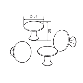 FORMAT MÖBELKNOPF DEIMOS 31MM  WEISS 3377090718