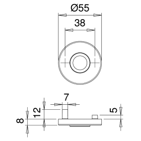 DRÜCKERROSETTE 082 F 9 STAHLF. 11/1082/0000/09