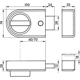 KASTENRIEGELSCHLOSS O.SCHLIESSZYL. 9131 RS. AUF LS.UMSTELLB. WEISS