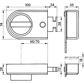 KASTENRIEGELSCHLOSS O.SCHLIESSZYL. 9132 M.SPERRB. LS.AUF RS. UMSTELLB. WEISS