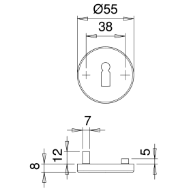 SCHLÜSSELROSETTE 085 BB 11/1085/0000/09 VERD.VERCHR. F 9