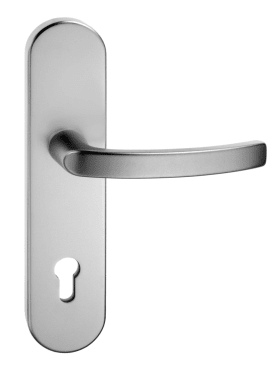 Dieckmann Alu-1/2-Garnitur außen, ES-1, Serie Uranus, ovales Langschild 12mm, 92 PZ,, 8mm VKT, festdrehbar gelagert, 2000/154 F01